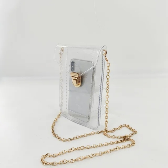 Women's Clear Stadium Approved PVC Transparent Phone Case Crossbody Purse - Picture 3 of 6